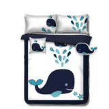NNEDSZ Navy Whale Kids Advventure 5 Pcs Comforter Set Double