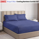 NNEDSZ Ramesses Royal Blue 2000TC Cooling Bamboo Combo Set Queen