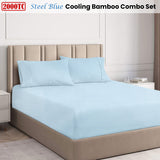 NNEDSZ Ramesses Steel Blue 2000TC Cooling Bamboo Combo Set King