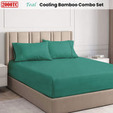 NNEDSZ Ramesses Teal 2000TC Cooling Bamboo Combo Set Double