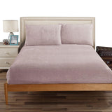 NNEDSZ Ramesses Teddy Fleece Fitted Sheet Combo Set Dusty Pink King