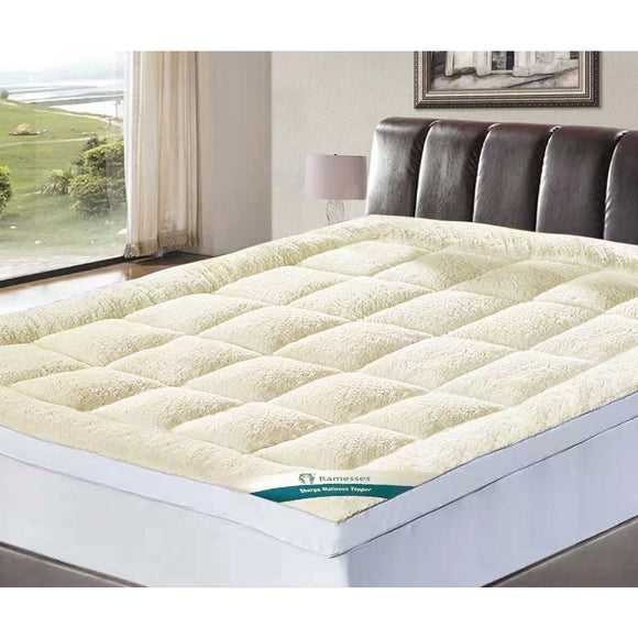 NNEDSZ 1600GSM Sherpa Winter Mattress Topper King