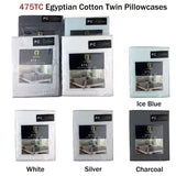 NNEDSZ 475TC Egyptian Cotton Twin Standard Pillowcases White