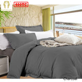 NNEDSZ Bamboo Cotton Quilt Cover Set Charcoal Queen