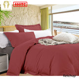 NNEDSZ Bamboo Cotton Quilt Cover Set Ketchup Queen