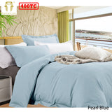 NNEDSZ Bamboo Cotton Quilt Cover Set Pearl Blue Queen