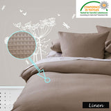 NNEDSZ Waffle Quilt Cover Set - Linen - Queen