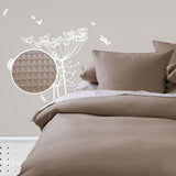 NNEDSZ Waffle Quilt Cover Set - Linen - Single