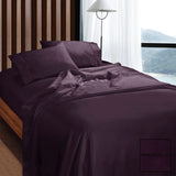 NNEDSZ 1100TC Egyptian Cotton Sateen Sheet Set Eggplant Queen