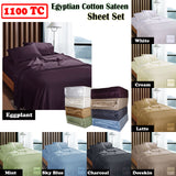 NNEDSZ 1100TC Egyptian Cotton Sateen Sheet Set Mint King