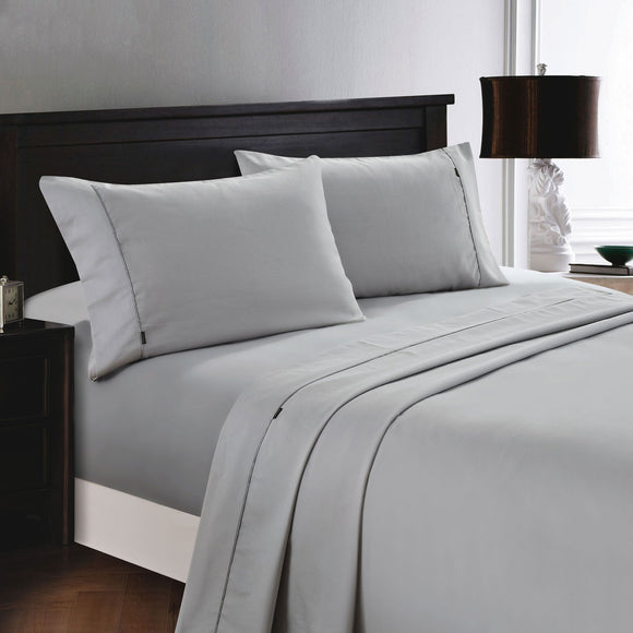 NNEDSZ Deluxe Linen 1200TC Cotton Rich Sheet Set Natural King Single