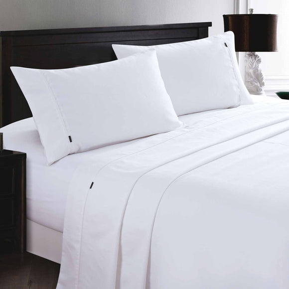 NNEDSZ Deluxe Linen 1200TC Cotton Rich Sheet Set White King Single