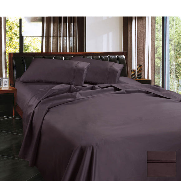 NNEDSZ 1450TC Egyptian Cotton Sateen Sheet Set Eggplant Queen