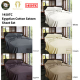 NNEDSZ 1450TC Egyptian Cotton Sateen Sheet Set Eggplant Queen