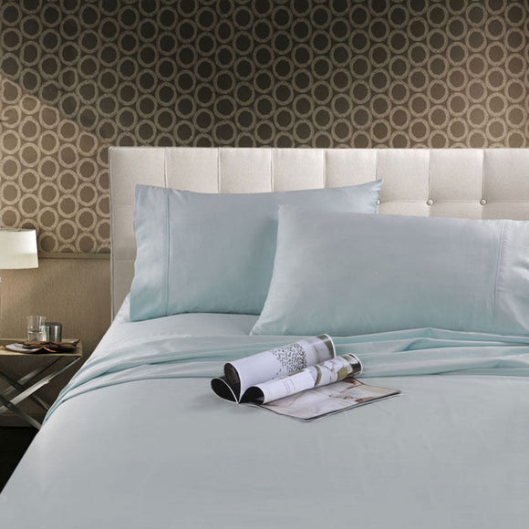NNEDSZ 300TC Cotton Sheet Set Ice Blue Single