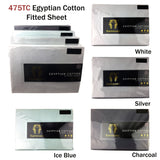 NNEDSZ 475TC Egyptian Cotton Fitted Sheet Queen White