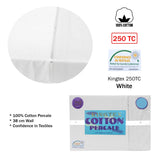 NNEDSZ 250TC Cotton Percale Sheet Set King White