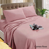 NNEDSZ Kingtex Micro Flannelette Sheet Set 40 cm Wall Cameo Rose Single