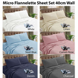 NNEDSZ Micro Flannelette Sheet Set 40 cm Wall Denim Single