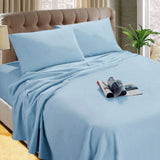 NNEDSZ Micro Flannelette Sheet Set 40 cm Wall Steel Blue Single