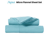 NNEDSZ Ultra-Soft Micro Flannel Sheet Set 40 cm Wall Aqua King