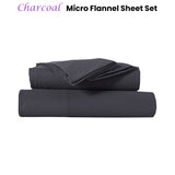 NNEDSZ Ultra-Soft Micro Flannel Sheet Set 40 cm Wall Charcoal Single