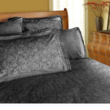 NNEDSZ Microfibre Machine Lace Sheet Set Charcoal Double