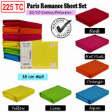 NNEDSZ 225TC Paris Romance Sheet Set Red DOUBLE