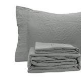 NNEDSZ Ramesses Charcoal Pebble Wash Linen Look Alternative Sheet Set Queen