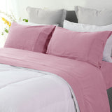 NNEDSZ Ramesses Classic Rose Pebble Wash Linen Look Alternative Sheet Set Queen
