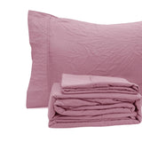 NNEDSZ Ramesses Classic Rose Pebble Wash Linen Look Alternative Sheet Set Queen