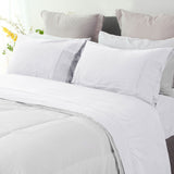 NNEDSZ Ramesses White Pebble Wash Linen Look Alternative Sheet Set Queen