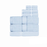 NNEDSZ 550gsm Cotton 7 Pce Bath Sheet Set Baby Blue