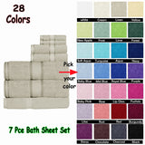 NNEDSZ 550gsm Cotton 7 Pce Bath Sheet Set Chocolate