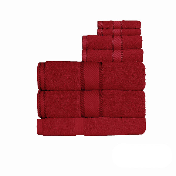 NNEDSZ Kingtex 550gsm Cotton 7 Pce Bath Sheet Set Red