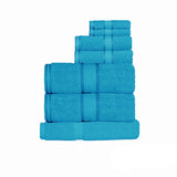 NNEDSZ 550gsm Cotton 7 Pce Towel Set Aqua