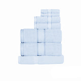 NNEDSZ 550gsm Cotton 7 Pce Towel Set Baby Blue