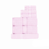 NNEDSZ 550gsm Cotton 7 Pce Towel Set Baby Pink