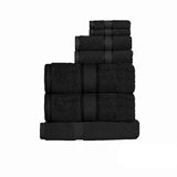 NNEDSZ 550gsm Cotton 7 Pce Towel Set Black