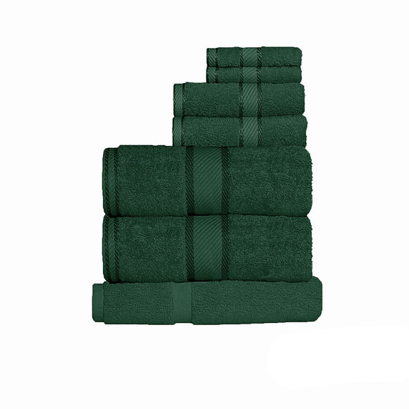 NNEDSZ Kingtex 550gsm Cotton 7 Pce Towel Set Forest