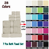 NNEDSZ 550gsm Cotton 7 Pce Towel Set Rust