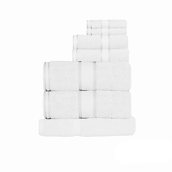NNEDSZ Kingtex 550gsm Cotton 7 Pce Towel Set White