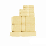 NNEDSZ 550gsm Cotton 7 Pce Towel Set Yellow