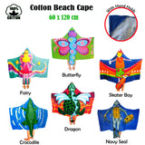 NNEDSZ Kids Cotton Velour Beach Cape Butterfly