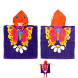 NNEDSZ Cute Kids Cotton Hooded Towel Poncho 60 x 120 cm Butterfly
