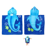 NNEDSZ Cute Kids Cotton Hooded Towel Poncho 60 x 120 cm Dolphin