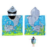 NNEDSZ Cute Kids Cotton Hooded Towel Poncho 60 x 120 cm Shark
