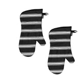 NNEDSZ Set of 2 Butcher Stripe Black Oven Mitt