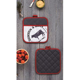 NNEDSZ Country Cattle Set of 2 Pot Holders 21 x 21 cm