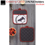 NNEDSZ Country Cattle Set of 2 Pot Holders 21 x 21 cm